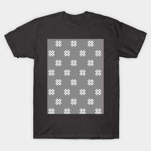 Minimal Cross Pattern Grey T-Shirt